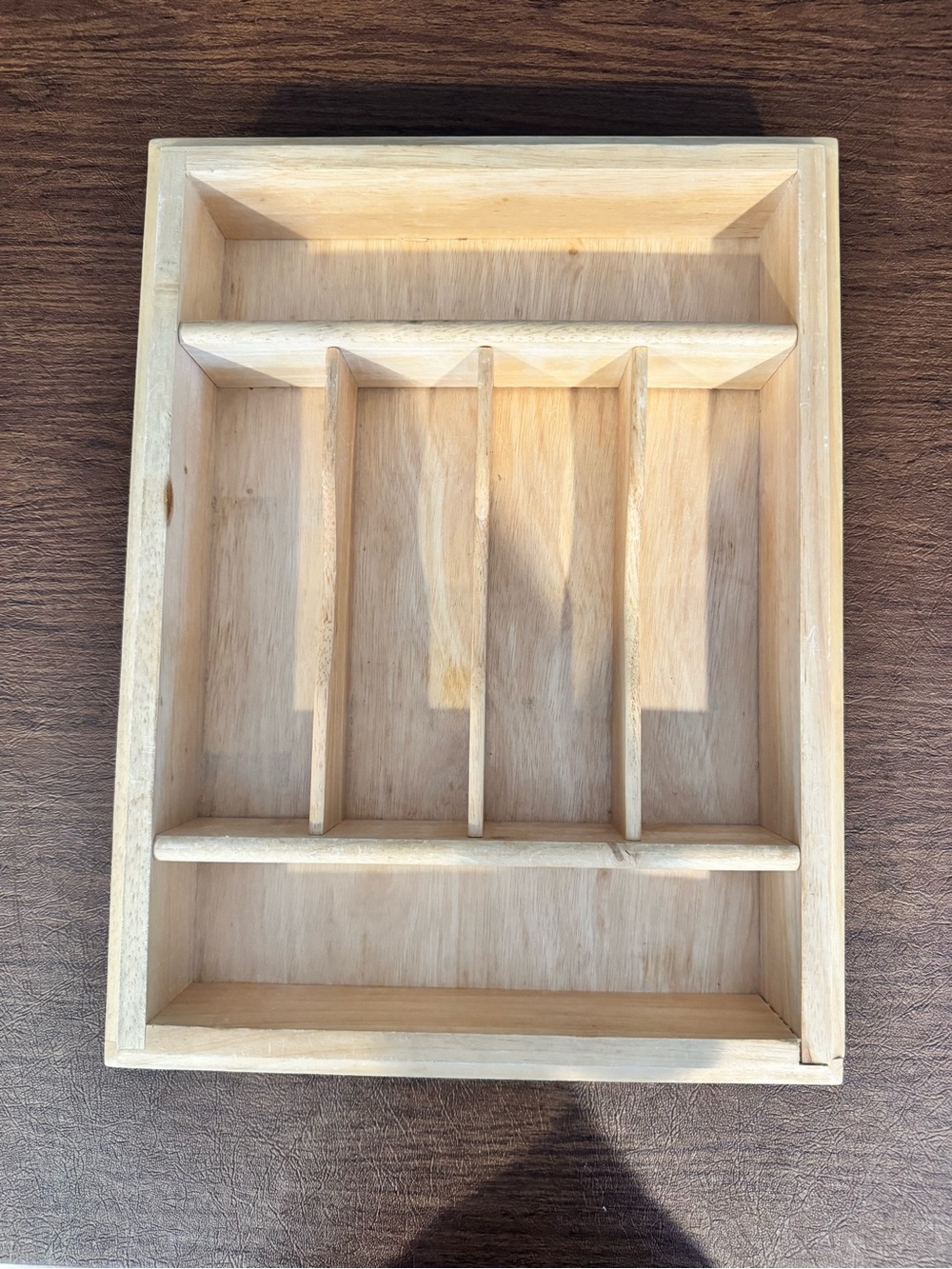 Gorham Wood Silverware Flatware Drawer Organizer Tray 6 Sections 16” X 12” X 3”